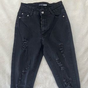 Fashion Nova High Waisted Ripped Jeans